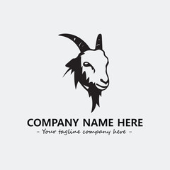 Head of goat illustration black and white for logo company vector image
