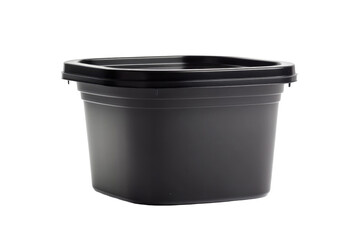 Black Plastic Container on transparent background