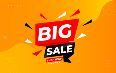 Big sale banner. Special offer price label design. Product discount festival tag design. Big offer promotion banner template. Flat sale Vector Illustration.