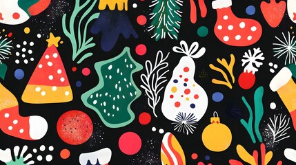 Abstract Christmas Pattern Festive Holiday Design