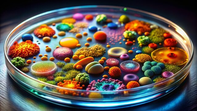 Microscopic Bacterial Colony Growth on Agar Plate: Time-lapse Macro Photography