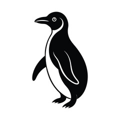 Naklejka premium Waddling Penguin Silhouette Vector Art