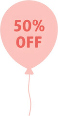 파스텔풍선50퍼센트할인일러스트