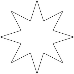 Lined Bling Star Abstract Geometric Shapes Decoration