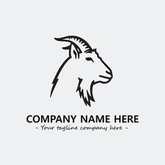 Head of goat illustration black and white for logo company vector image
