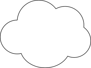 Lined Cloud Silhouette Abstract Geometric Shapes Decoration