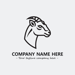 Head of goat illustration black and white for logo company vector image
