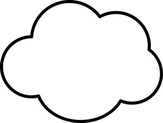 Lined Bold Cloud Silhouette Abstract Geometric Shapes Decoration