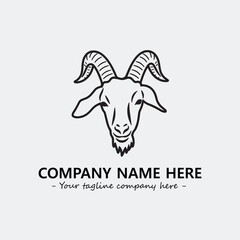 Head of goat illustration black and white for logo company vector image
