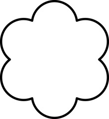 Lined Bold Flower Silhouette Abstract Geometric Shapes Decoration