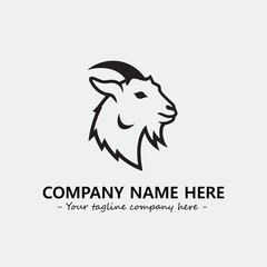 Head of goat illustration black and white for logo company vector image

