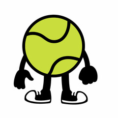 Tennis Ball Mascot Character