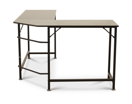 modern office dining table with laptop desk on isolated transparent background