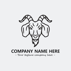 Head of goat illustration black and white for logo company vector image
