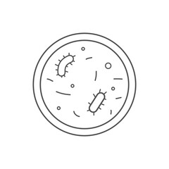 Petri Dish Bacteria icon isolate on white background.