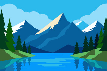 Fototapeta premium landscape with mountains