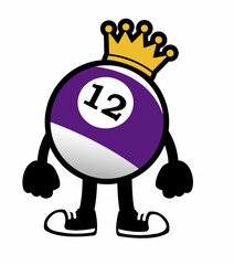 Billiard Ball Mascot Character