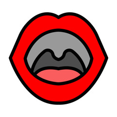 Mouth Vector Filled Icon Design