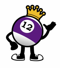 Billiard Ball Mascot Character