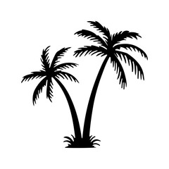 palm tree silhouette vector illustration on white background
