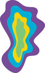 Psychedelic Retro Rainbow Shape Element