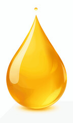 Golden oil drop with small droplet above