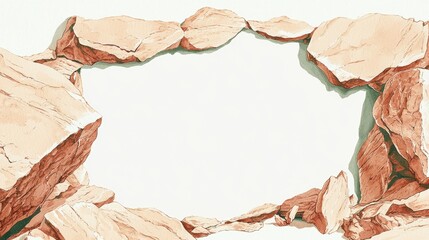 Natural Rock Frame Border for Creative Artistic Design and Layouts