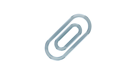 Isolated Silver Paper Clip on Transparent Background for Office Supplies
