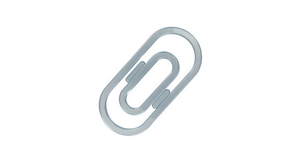 Silver paperclip on Transparent Background stationery office supply item