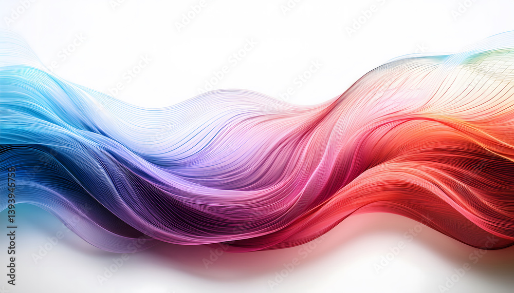 Poster Abstract wave design with flowing lines in vibrant colors creating a dynamic visual effect