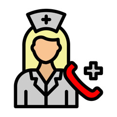 Nurse Call System Vector Filled Icon Design 