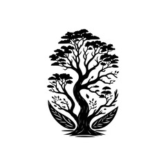 Stylized arboreal graphic: Evokes natural serenity and sophisticated design aesthetic