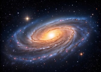 Obraz premium Stunning Spiral Galaxy in Deep Space with Glowing Core and Stars