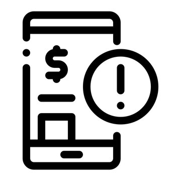 icon mobile alert with style outline