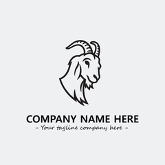 Head of goat illustration black and white for logo company vector image

