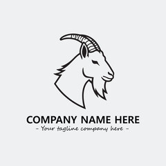 Head of goat illustration black and white for logo company vector image
