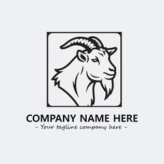 Head of goat illustration black and white for logo company vector image
