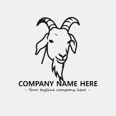 Head of goat illustration black and white for logo company vector image
