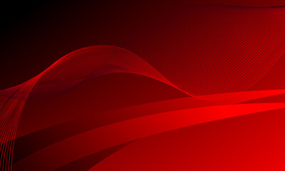 red business smooth lines wave curves on gradient abstract background