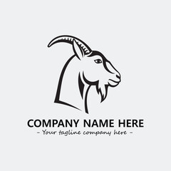 Head of goat illustration black and white for logo company vector image
