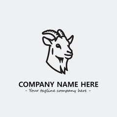 Head of goat illustration black and white for logo company vector image

