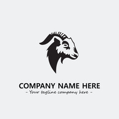 Head of goat illustration black and white for logo company vector image
