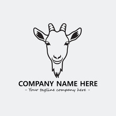 Head of goat illustration black and white for logo company vector image
