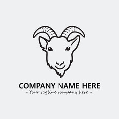 Head of goat illustration black and white for logo company vector image
