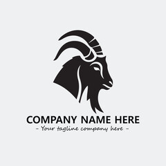 Head of goat illustration black and white for logo company vector image
