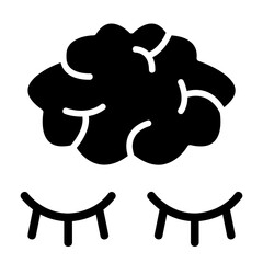 Eyes Closed Solid Icon