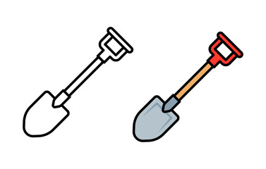 Vector Shovel Flat Illustration