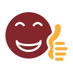 Thumbs Up Vector Glyph Two Colors Icon Design