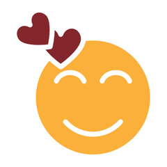 Romantic Face Vector Glyph Two Colors Icon Design
