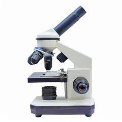 Fototapeta premium A laboratory microscope designed for detailed examination of small objects or specimens, featuring multiple magnification options.